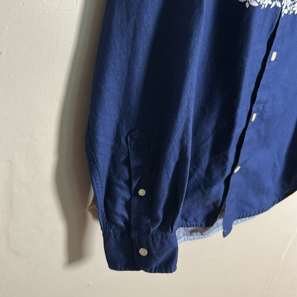 NWT Tommy Hilfiger Shirt Mens Small Blue Floral Button Down Long Sleeve Casual - Picture 7 of 10